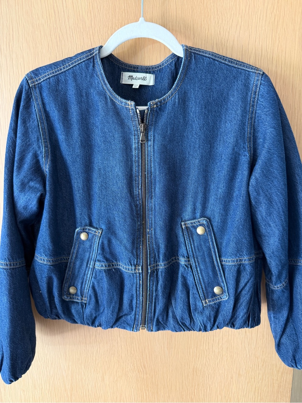 Madewell Denim Bubble Bomber Jacket
